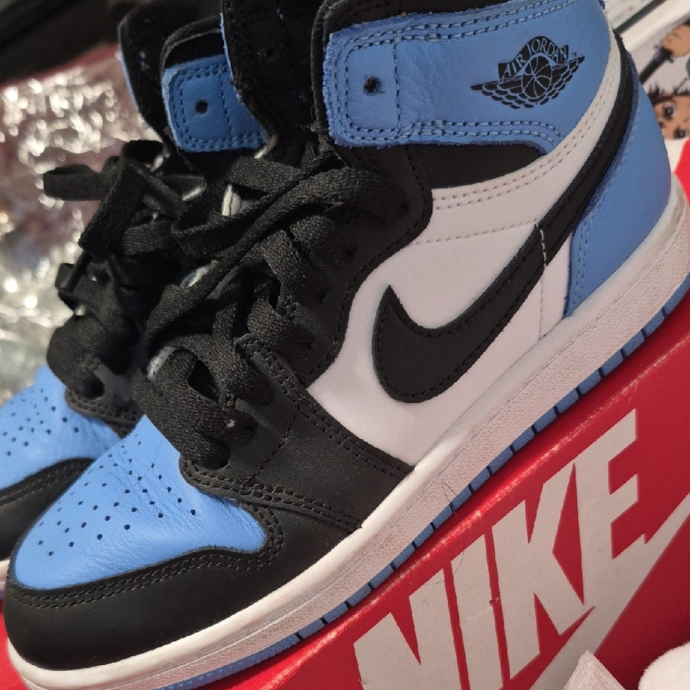 Nike Kids' Black and Light Blue High-Top Sneakers